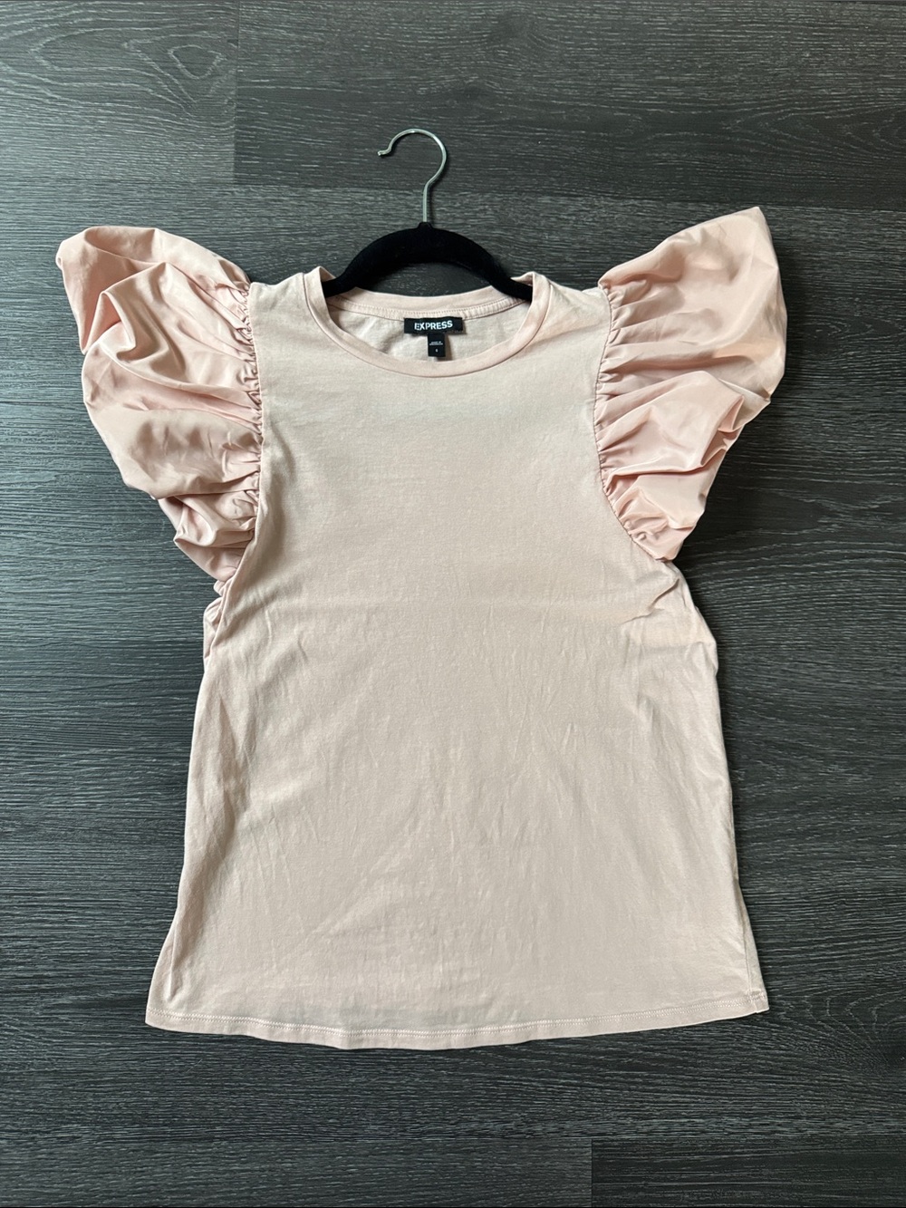 Express Pale Pink Puff-Sleeve Tee